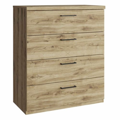 Komód 4S, navarra tölgy, DORSI , Barna , Faforgács