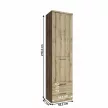 Álló szekrény 1D2S, navarra tölgy, DORSI , Barna , Faforgács