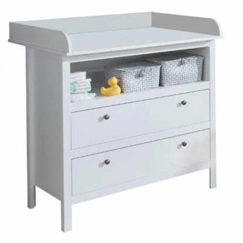 Komód pelenkázóasztallal 2S, fehér, OLJE , Fehér , MDF