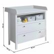 Komód pelenkázóasztallal 2S, fehér, OLJE , Fehér , MDF