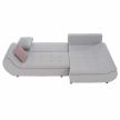 Ülőgarnitúra, világosszürke/púderrózsaszín, szövet, jobbos, BRATO , Rózsaszín , Szövet
