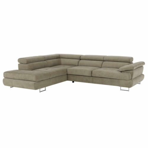 Ülőgarnitúra, világosbarna melír, szövet, balos, BUTON P , Barna , Szövet