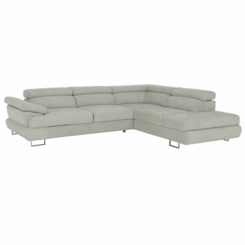   Ülőgarnitúra, világosszürke, szövet, jobbos, BUTON P , Szürke , Szövet