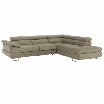   Ülőgarnitúra, világosbarna melír, szövet, jobbos, BUTON P , Barna , Szövet