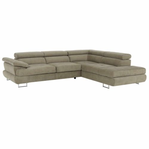 Ülőgarnitúra, világosbarna melír, szövet, jobbos, BUTON P , Barna , Szövet