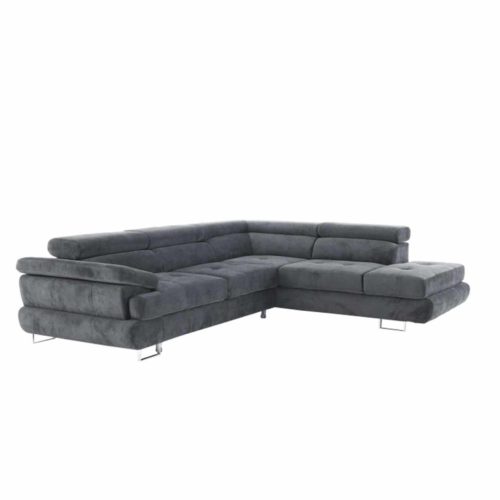 Ülőgarnitúra, szürke, szövet, jobbos, BUTON P , Szürke , Szövet