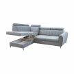 Kinyitható ülőgarnitúra, világosszürke, balos, KORIO L , Szürke , Szövet