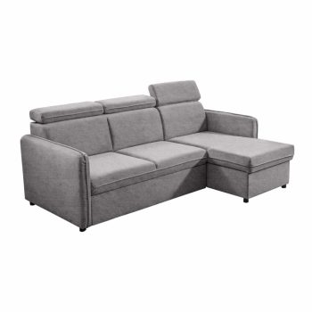   Kinyitható ülőgarnitúra, világosszürke, ALECHANDRO B ROH , Szürke , Szövet