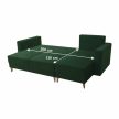 Kinyitható ülőgarnitúra, zöld, jobbos, BLEKY ROH , Zöld , Szövet