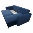 Kinyitható ülőgarnitúra, kék, jobbos, BLEKY ROH , Kék , Szövet