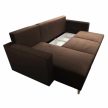 Kinyitható ülőgarnitúra, barna, balos, BLEKY ROH , Barna , Szövet