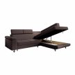 Kinyitható ülőgarnitúra, barna, jobbos, JOGI ROH , Barna , Szövet