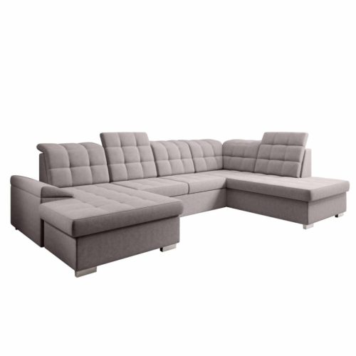 Kinyitható ülőgarnitúra, szürkésbézs Taupe, jobbos, OREO U , Szürke , Szövet