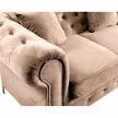 Luxus fotel, világosbarna Velvet szövet, ROMANO , Barna , Szövet
