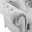 Luxus fotel, világosszürke Velvet szövet, ROMANO , Szürke , Szövet