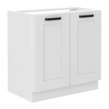 Mosogató szekrény, fehér, LULA 80 ZL 2F BB , Fehér , MDF