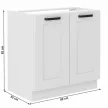 Mosogató szekrény, fehér, LULA 80 ZL 2F BB , Fehér , MDF