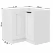 Alsó szekrény sarokba, fehér, LULA 89x89 ND 1F BB , Fehér , MDF