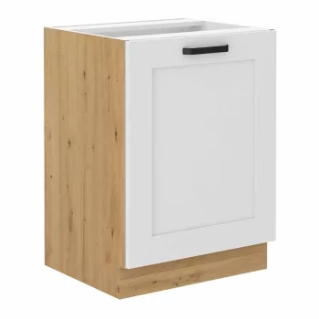   Alsó szekrény, fehér/artisan tölgy, LULA 60 D 1F BB , Fehér , MDF
