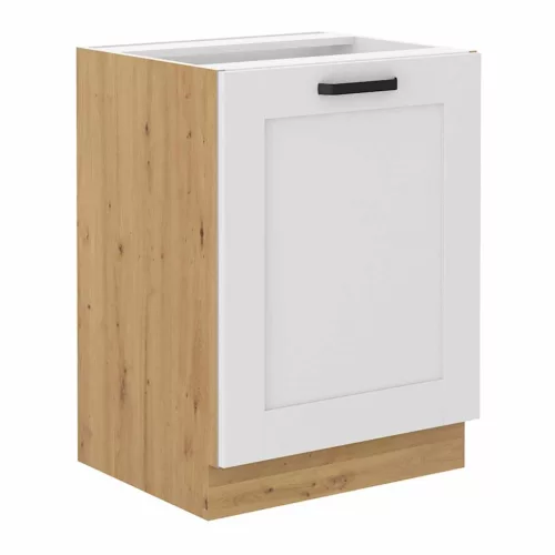 Alsó szekrény, fehér/artisan tölgy, LULA 60 D 1F BB , Fehér , MDF