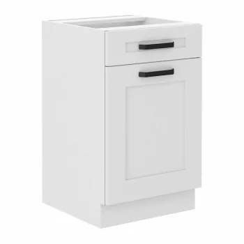   Alsó szekrény, fehér, LULA 50 D 1F 1S BB , Fehér , Faforgács