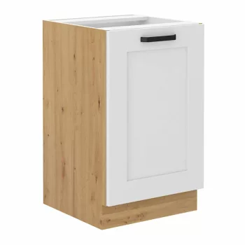   Mosogató szekrény, fehér/artisan tölgy, LULA 50 ZL 1F BB , Fehér , MDF