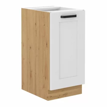   Alsó szekrény, fehér/artisan tölgy, LULA 40D 1F BB , Fehér , MDF