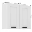 Felső szekrény, fehér/artisan tölgy, Lula 80 G-72 2 F , Fehér , MDF