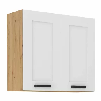   Felső szekrény, fehér/artisan tölgy, Lula 80 G-72 2 F , Fehér , MDF