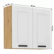 Felső szekrény, fehér/artisan tölgy, Lula 80 G-72 2 F , Fehér , MDF