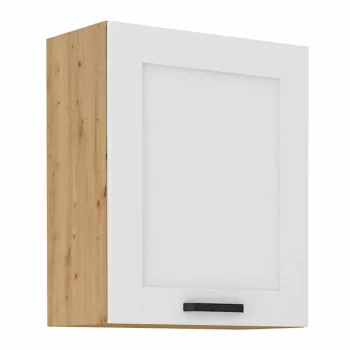   Felső szekrény, fehér/artisan tölgy, LULA 60 G-72 1F , Fehér , MDF