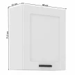 Felső szekrény, fehér, LULA 60 G-72 1F , Fehér , MDF