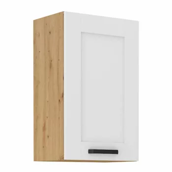   Felső szekrény, fehér/artisan tölgy, LULA 45 G-72 1F , Fehér , MDF
