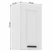 Felső szekrény, fehér, LULA 40 G-72 1F , Fehér , MDF