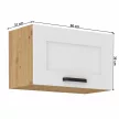 Felső szekrény, fehér/artisan tölgy, Lula 60 GU-36 1F , Fehér , MDF