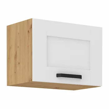   Felső szekrény, fehér/artisan tölgy, LULA 50 GU-36 1F , Fehér , MDF