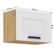 Felső szekrény, fehér/artisan tölgy, LULA 50 GU-36 1F , Fehér , MDF