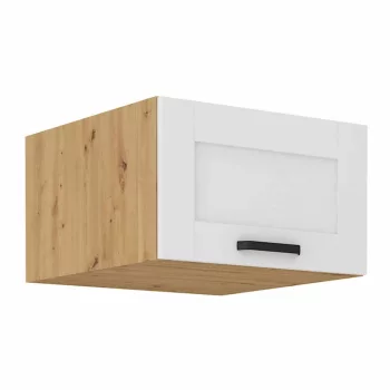   Felső szekrény, fehér/artisan tölgy, LULA 60 NAGU-36 1F , Fehér , MDF