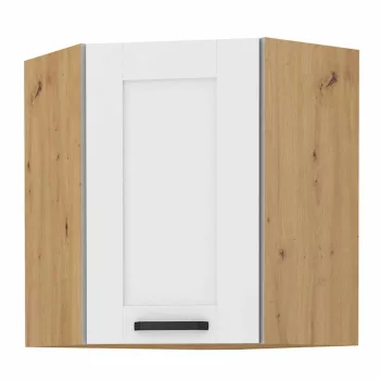   Felső szekrény sarokba, fehér/artisan tölgy, LULA 58x58 GN-72 1F , Fehér , MDF