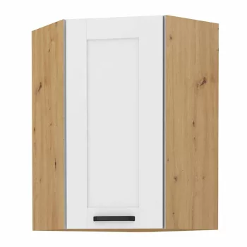   Felső szekrény sarokba, fehér/artisan tölgy, LULA 58x58 GN-90 1F , Fehér , MDF