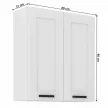 Felső szekrény, fehér, LULA 80 G-90 2 F , Fehér , MDF