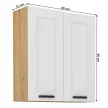 Felső szekrény, fehér/artisan tölgy, LULA 80 G-90 2 F , Fehér , MDF