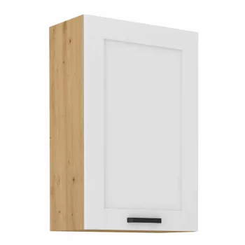   Felső szekrény, fehér/artisan tölgy, LULA 60 G-90 1F , Fehér , MDF