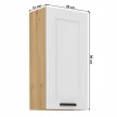Felső szekrény, fehér/artisan tölgy, LULA 45 G-90 1F , Fehér , MDF