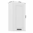 Felső szekrény, fehér, LULA 45 G-90 1F , Fehér , MDF