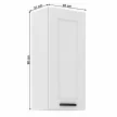 Felső szekrény, fehér, LULA 40 G-90 1F , Fehér , MDF
