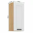 Felső szekrény, fehér/artisan tölgy, LULA 40 G-90 1F , Fehér , MDF