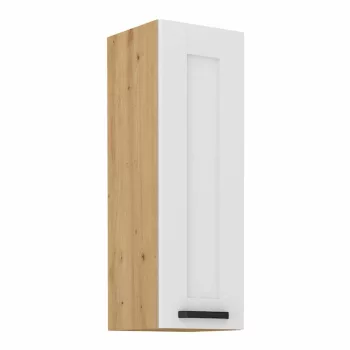   Felső szekrény, fehér/artisan tölgy, LULA 30 G-90 1F , Fehér , MDF