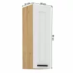 Felső szekrény, fehér/artisan tölgy, LULA 30 G-90 1F , Fehér , MDF