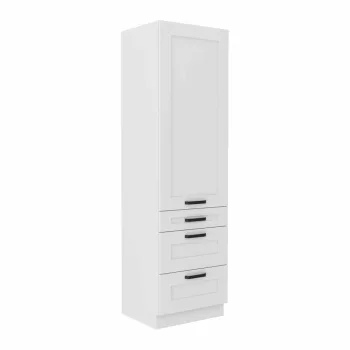   Magas szekrény, fehér, LULA 60 DKS-210 3S 1F , Fehér , MDF